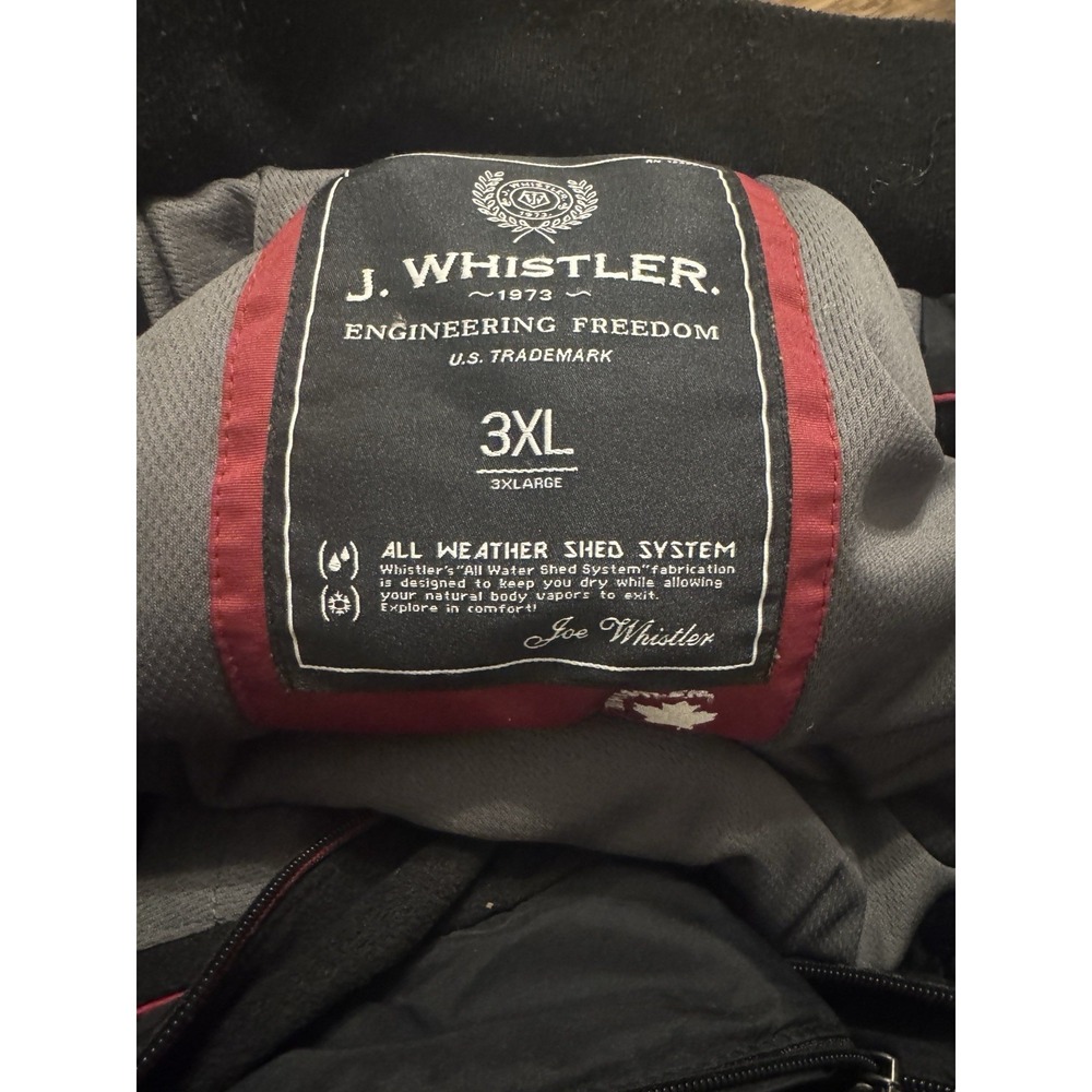 J. Whistler Black Heavy Coat Black All Weather She'd System Size 3XL - Picture 3 of 4